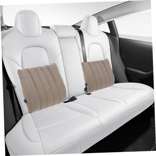 Vista 8 de Cabilock Almohada inflable para asiento de oficina, soporte lumbar, almohada de aire para viajes, gris claro, 1 ud Portable Waist Pad for Travel