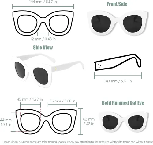 Vista 3 de Gafas de sol con diseño de mariposa, semi ojo de gato, montura de plástico y lentes gradientes transparentes