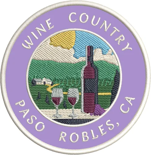 Vista 6 de Vinyard - Wine Country - Paso Robles, California 3.5 pulgadas bordado DIY hierro o coser parches decorativos vacaciones aventura tema novedad