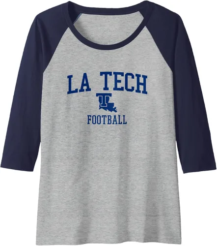 Vista 5 de Louisiana Tech Bulldogs Football Raglan Baseball Tee