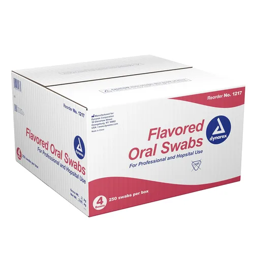 Vista 2 de Dynarex Hisopos con sabor a dentifrica, hisopos de algodón de sabor agradable que calman y refrescan suavemente la boca seca, envueltos