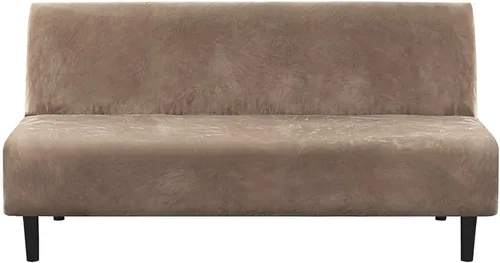 Vista 11 de H.VERSAILTEX - Funda para sofá de terciopelo real, para futón sin brazos, sofá, sofá cama, para proteger muebles, de terciopelo grueso y suave que
