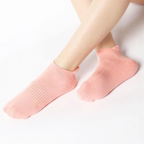 Vista 6 de Women Non Slip Grip Ankle Socks with Anti-Skid Soles Cushioned for Yoga, Pilates, Barre,Hospital, Home, Walking