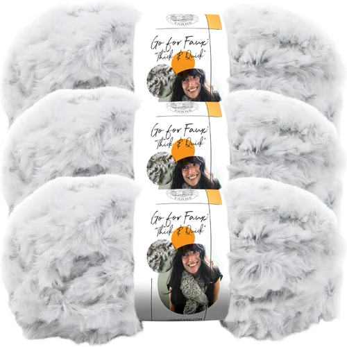 Vista 17 de Lion Brand Yarn (1 madeja) Go for Faux Thick & Quick hilo voluminoso, Baked Alaska Jumbo Faux Fur Knit & Crochet Fiber for Plush Blankets, Cozy