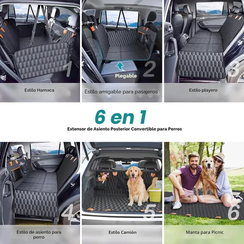 Vista 5 de Chumajor Extensor de asiento trasero para perros, soporta 400 libras, funda impermeable para asiento de automóvil para perro, parte inferior dura