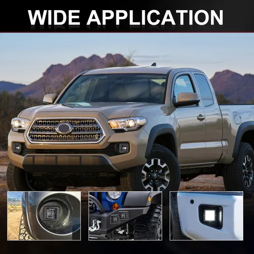 Vista 6 de Wayup - Luces antiniebla SAE, luces LED de 3 pulgadas, aprobadas por DOT, cuadrados, cuadrados, cuadrados, para camión, Wrangler JK, JL, F150, Ram