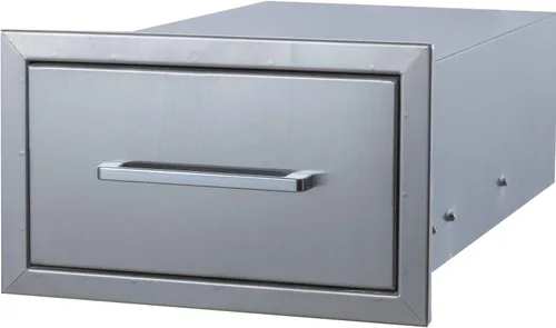 Vista 5 de Cajones de cocina para exteriores, acero inoxidable, 14 pulgadas de ancho x 8-1/2 pulgadas de alto x 23 pulgadas de profundidad, montaje empotrado