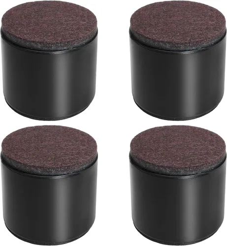 Vista 6 de Bonsicoky Elevadores de cama autoadhesivos para muebles, color negro, 4 piezas, redondos, 1/2" de alto Elevadores de mesa redondos, añade 1/2