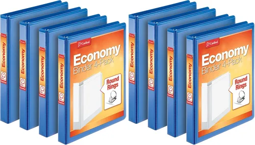 Vista 7 de Paquete económico de 4 archivadores de la marca Cardinal con anillas redondas de 1 pulgada (79510), Azul
