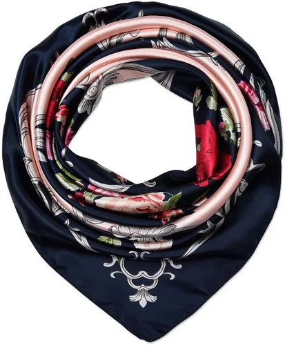 Vista 25 de corciova - Bufanda cuadrada grande para mujer, diadema sedosa para cabello rizado, lazo para dormir por la noche, bandana a la moda, 35 x 35