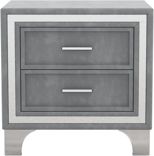 Vista 7 de Mesita de noche de terciopelo SOFTSEA con 3 cajones, mesita de noche tapizada con tapa de mármol sintético, mueble de mesa auxiliar, mesita de noche