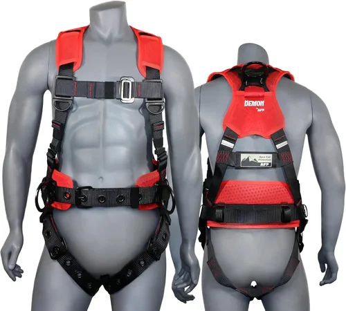 Vista 17 de Kit de arnés de protección contra caídas cómodo AFP Demon – Arnés de seguridad de cuerpo completo OSHA/ANSI PPE para trabajo de construcción