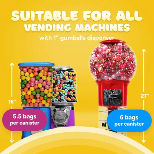 Vista 8 de Bolas de chicle para máquina de chicles de 1 pulgada, 1.7 libras, 96 bolas de goma de mascar de plátano para niños