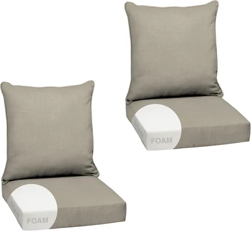 Vista 41 de Arden - Juego de cojines de asiento profundo para exteriores, espuma, 24x24, aguamarina