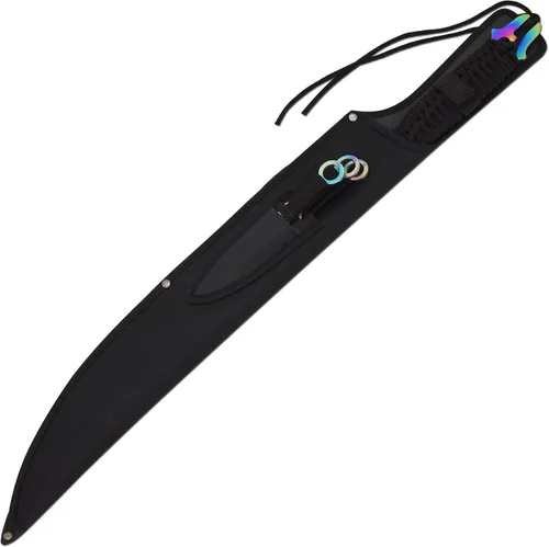 Vista 5 de Snake Eye Tactical - Espada de fantasía con funda de nailón, machete para exteriores y camping Arco iris