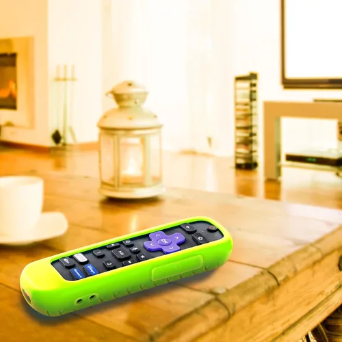 Vista 3 de Paquete de 3 fundas para control remoto de auriculares Roku, cubierta de batería para control remoto Roku Voice Pro, control recargable con conector