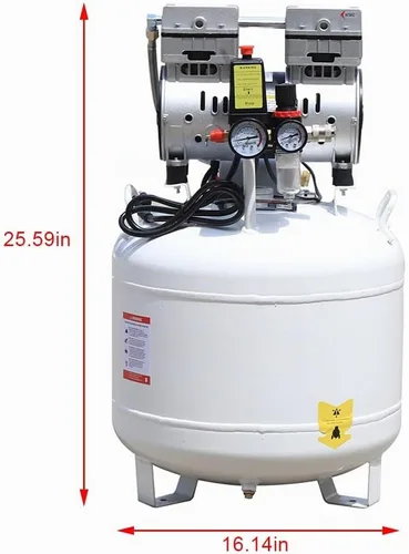 Vista 7 de compresor de aire médico dental portátil 40L, bomba de aire lubricada sin aceite silencioso