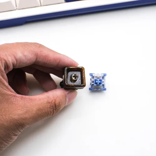 Vista 7 de Teclas de visualización personalizables hechas a mano con calavera de ojo de tigre, teclas de teclado para juegos de computadora para teclados