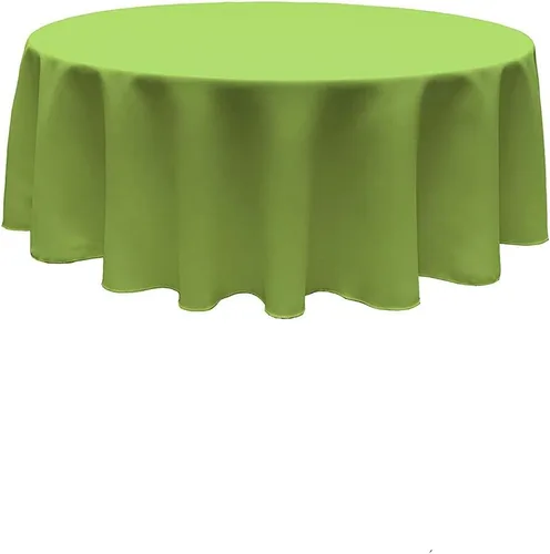 Vista 4 de New Creations Fabric & Foam Inc, Mantel redondo de popelina de poliéster sin costuras, fabricado en Estados Unidos, (negro, 81 pulgadas redondo)