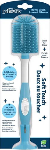 Vista 10 de Dr. Brown's Cepillo de limpieza de biberones suave sin rayones para bebé, limpiador de tetinas y base con ventosa para fácil almacenamiento, libre