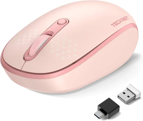 Vista 12 de TECKNET Ratón Inalámbrico Bluetooth (BT5.0/3.0 & 2.4G) Clic Silencioso Compacto y Portátil USB Óptico para Computadora, Ratón Bluetooth para Laptop