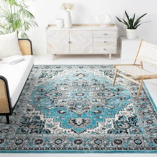 Vista 8 de SAFAVIEH Skyler Collection SKY126M - Alfombra bohemia estilo medallón envejecido, no desprende pelusa, para sala de estar o dormitorio, 2 x 4 pies