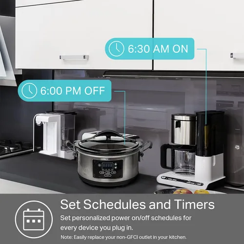 Vista 6 de Kasa Smart Plug KP200 - Enchufe inteligente para casa inteligente enchufe Wi-Fi de pared, funciona con Alexa, Google Home e IFTTT, no requiere hub
