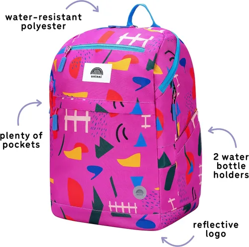 Vista 4 de Mochila para niños de 16 pulgadas para niñas y niños a partir de 6 años con correas de hombro ajustables. Se adapta a una altura de 3 pies 9