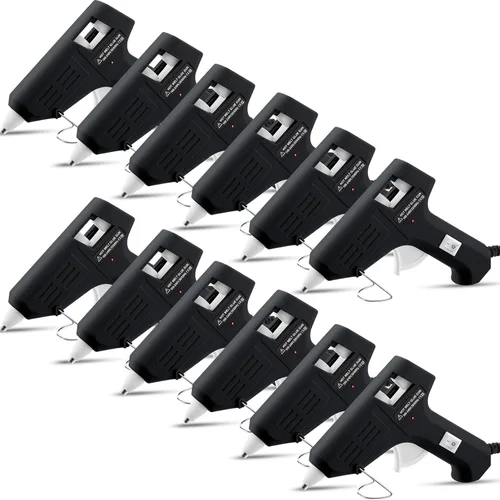 Vista 7 de Threlaco 6 Pcs Mini Hot Glue Gun for Class Craft Glue Guns Fast Preheating Hot Melt Gun Low Temp with Burn Protection School DIY Home, 20 W (Black)