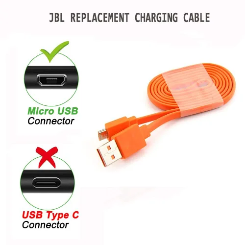 Vista 2 de Cable de carga de repuesto rojo para bocina inalámbrica JBL