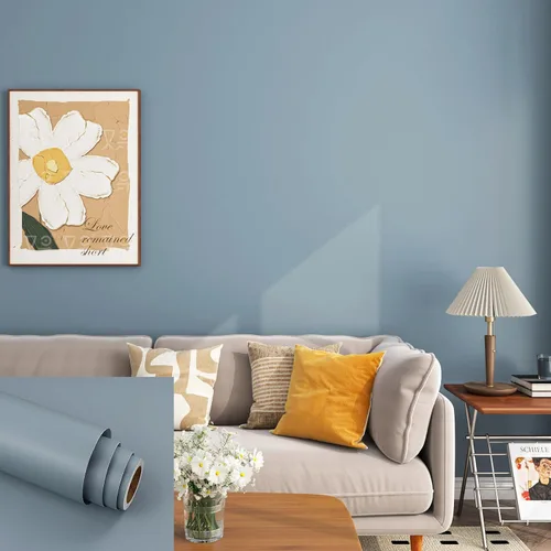 Vista 14 de Stickyart Papel tapiz azul oscuro para despegar y pegar, papel adhesivo azul para armarios, cajones, cocina, dormitorio, papel tapiz autoadhesivo