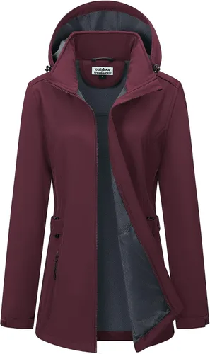 Vista 15 de Outdoor Ventures Chaqueta impermeable Softshell con forro polar para mujer Negro