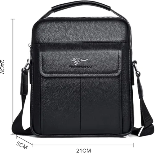 Vista 2 de Leathario Bolso cruzado de cuero para hombre bolso pequeño de mensajero para hombre bolso de hombro para hombre mochila de viaje paquete de trabajo