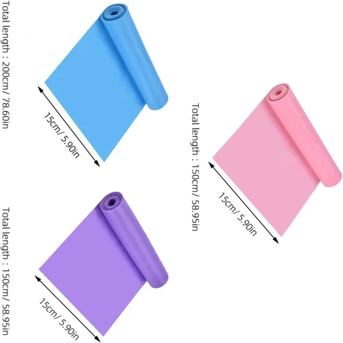Vista 2 de Abaodam 3pcs Resistance Bands for Fitness Versatile Stretching Exercise Bands for Yoga and Full-Body Workouts TPE Material Includes