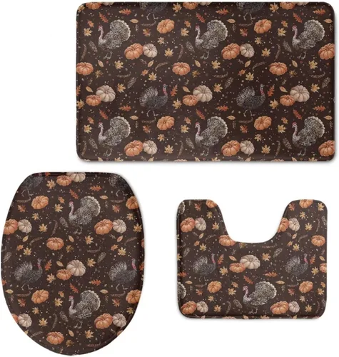 Vista 29 de HUGS IDEA Alfombra de baño, alfombra de baño, alfombra de baño, diseño de bandera estadounidense, mariposa, floral, juego de tapetes de baño