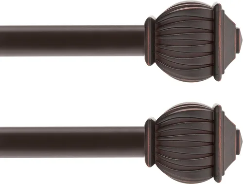 Vista 13 de Kenney Beckett - Barra decorativa estándar para cortina de ventana, 5/8", 28-48", negra Negro
