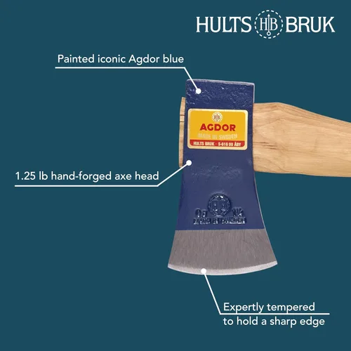 Vista 4 de Hults Bruk 840021 Agdor - Hacha de mano de 15-1.25 libras, mango de 15 pulgadas