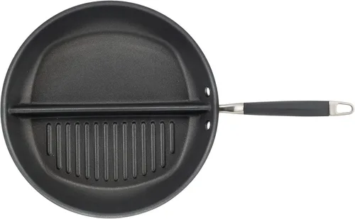Vista 11 de Anolon Advanced - Parrilla dividida antiadherente anodizada dura, sartén para plancha, 12.5 pulgadas, color gris