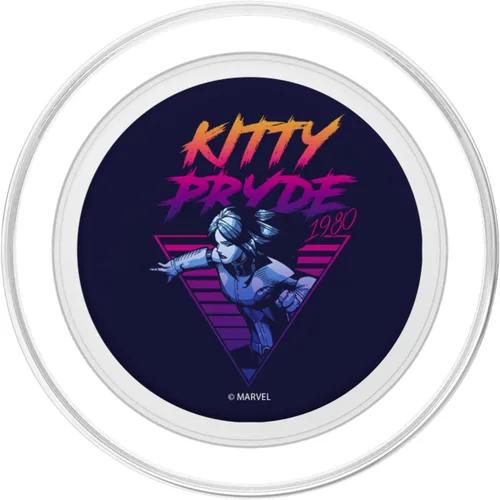 Vista 2 de Marvel X-Men Kitty Pryde Retro Neon Triangle PopSockets MagSafe PopGrip para iPhone