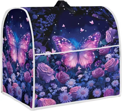 Vista 11 de Talayituse Beach Turtle Starfish Print Stand Mixer Cover for 4.5-5 Quarts Kitchen Aid, Washable Mixer Dust Cover with Handle and Pocket Kitchen