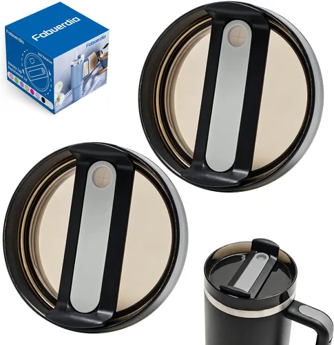 Vista 22 de Tapa de repuesto para vaso de 40 onzas compatible con Stanley Quencher, paquete de 2 fundas transparentes a prueba de derrames para accesorios