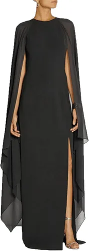 Vista 4 de XUQIJEHABI Vestido largo de noche formal con cuello redondo y manga acampanada para mujer