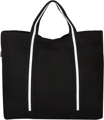 Vista 8 de Eco Right Bolsa de lona extragrande para compras y trabajo, bolsa de playa con asas cruzadas ajustables