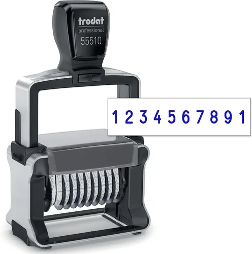 Vista 11 de Rubber Stamp Creation Numerador resistente, sello de numeración autoentintado de 8 dígitos, altura de carácter de 0.197 in Rojo