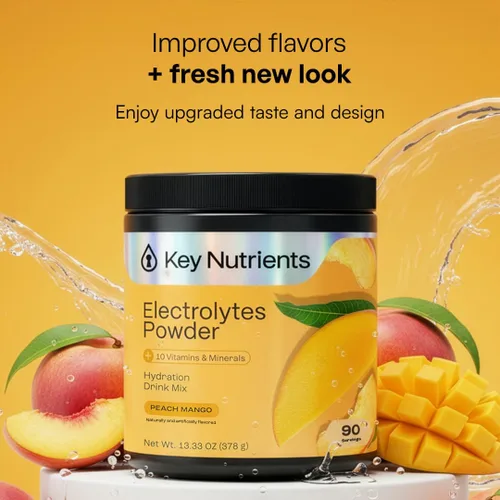 Vista 28 de KEY NUTRIENTS Electrolitos en polvo sin azúcar, limonada de maracuyá con 6 electrolitos y minerales, fibra prebiótica y polvos de hidratación