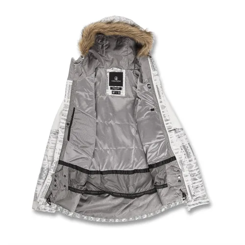 Vista 4 de Volcom Chaqueta con capucha para mujer, con aislamiento térmico para snowboard, esquí e invierno
