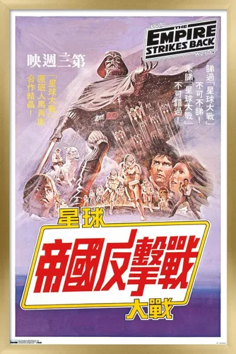 Vista 17 de Trends International Star Wars: The Empire Strikes Back - Póster de pared de texto, 14.725 x 22.375 pulgadas, versión enmarcada de madera de granero