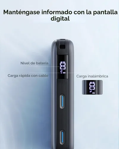 Vista 7 de Banco de poder más delgado magnético de INIU, cargador portátil 10000mAh Negro