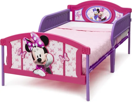 Vista 4 de Delta Children Cama Individual de Plástico con Piecera 3D, Disney Minnie Mouse