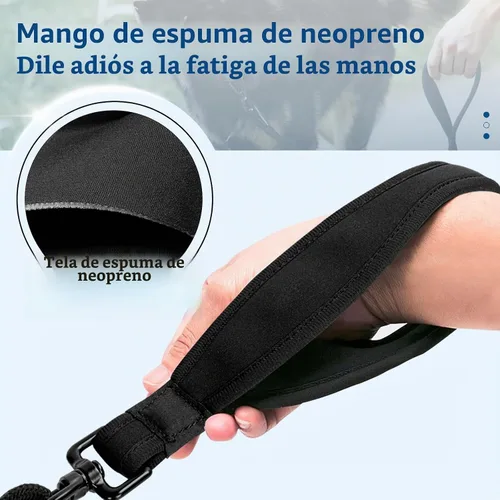 Vista 6 de Correa de cuerda para perros pequeños y medianos, sin enredos, con mosquetón de aluminio de aviación giratorio de 360° y bloqueo automático, correa